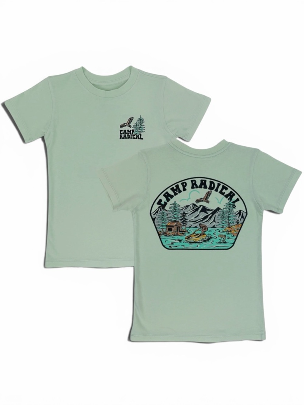 Mint Graphic Camp Radical Kids Tee